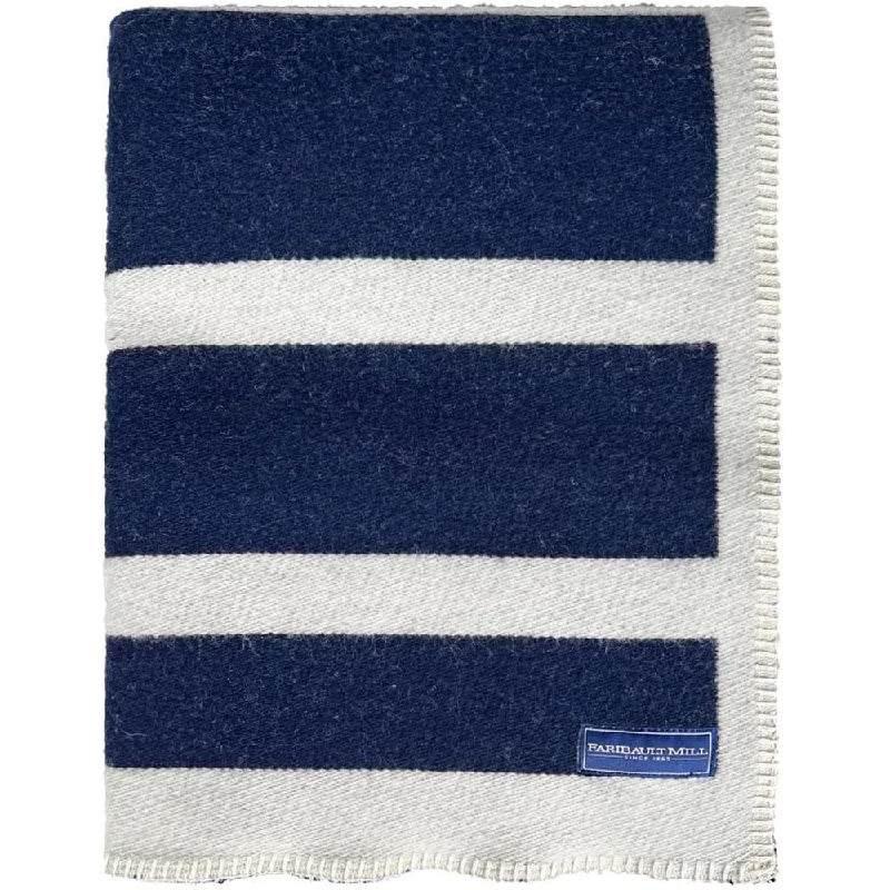 Reversible Framed Stripe Wool Throw