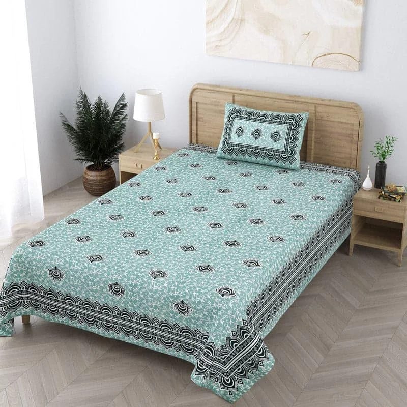 Harriet Printed Bedsheet - Green