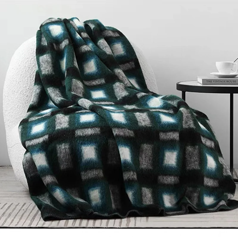 Modern Abstract Plaid Throw Blanket