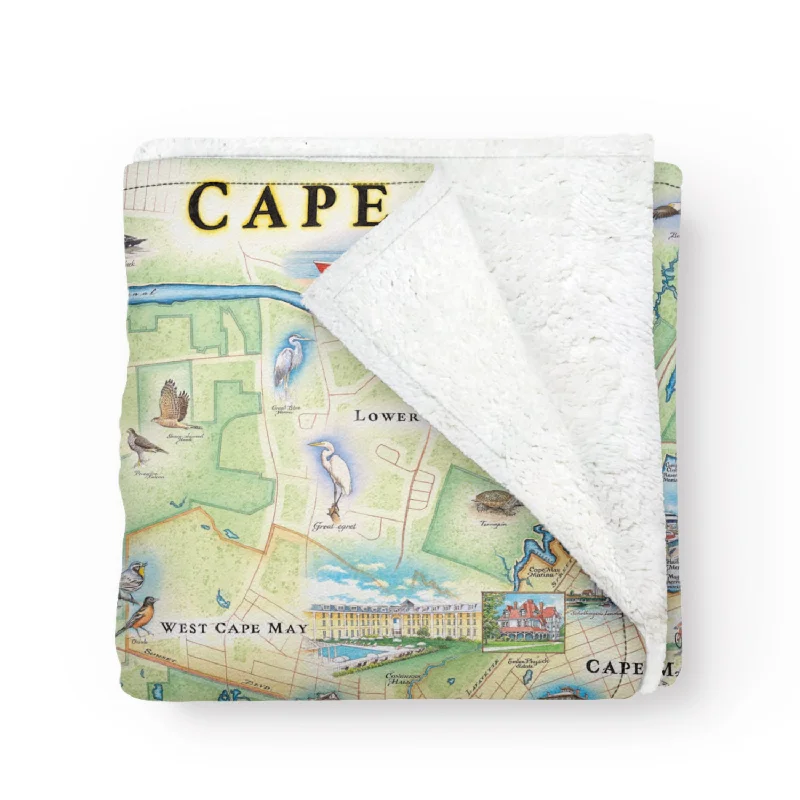 Cape May Map Fleece Blanket