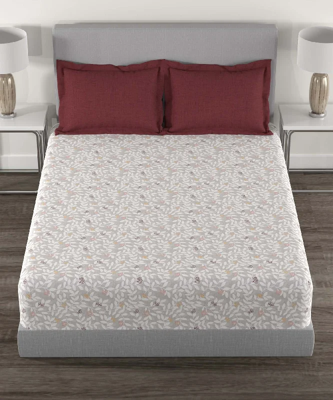 Home Essential Queen Bedsheet,144 Tc, Lyra Caramel