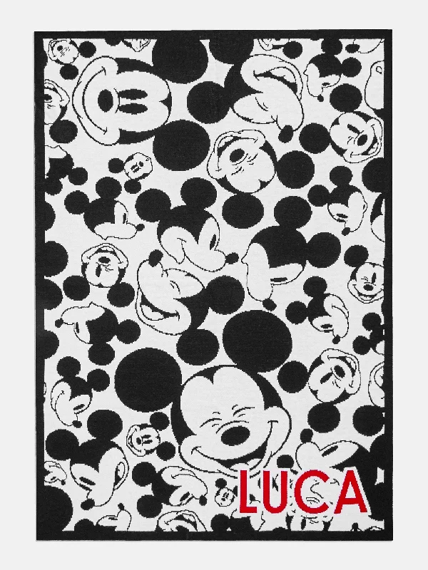 All Over Mickey Mouse Disney Blanket - Black/White