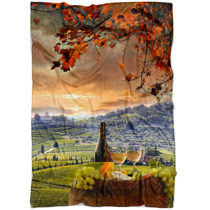 Chianti Tuscany Fleece Blanket - Portrait