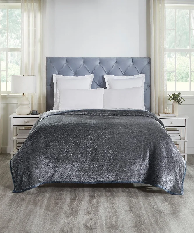 Home Essentials Style Me Jacquard Double Blanket, 290GSM, Charcoal