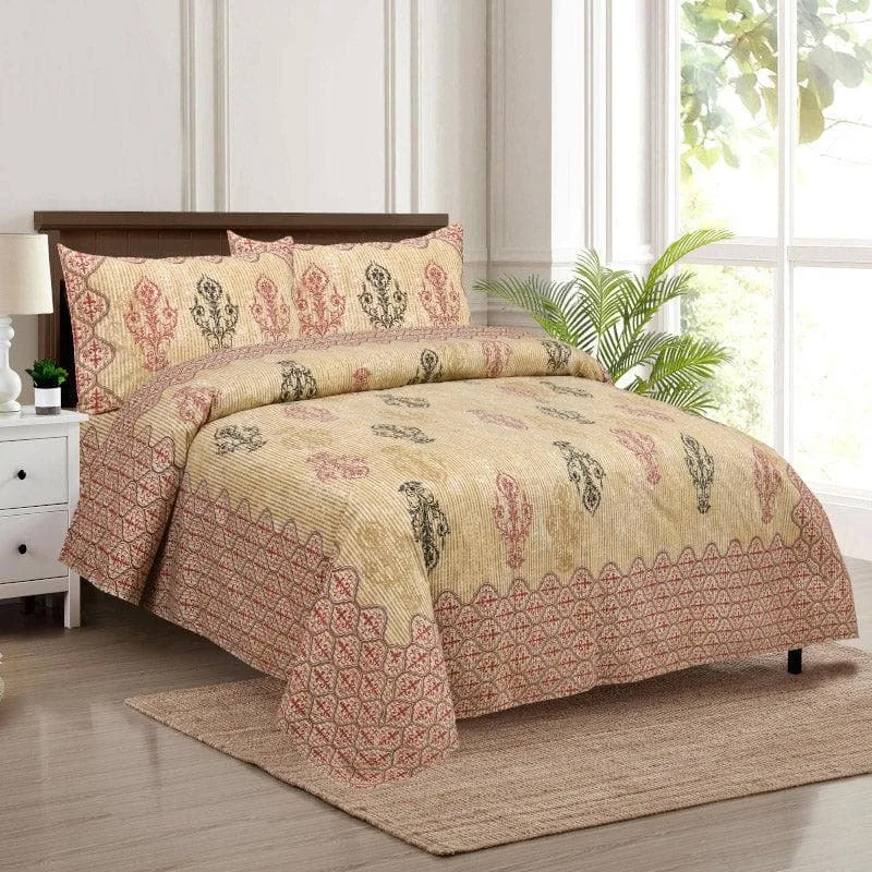 Mayurankh Printed Bedsheet - Yellow