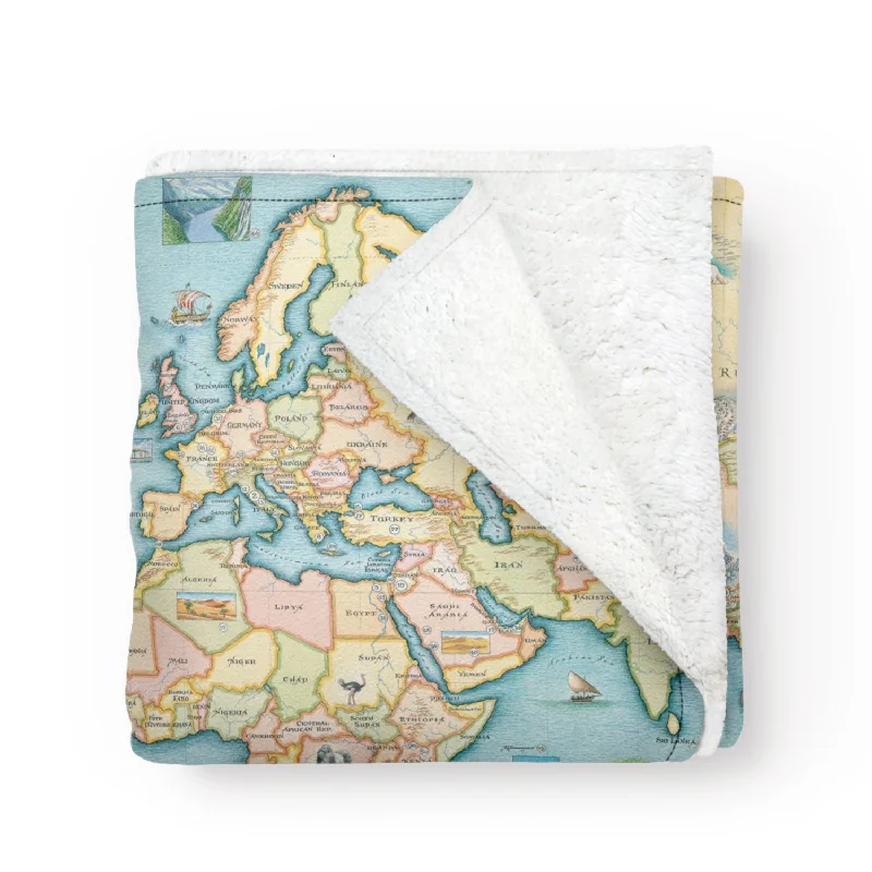 World Map Fleece Blanket