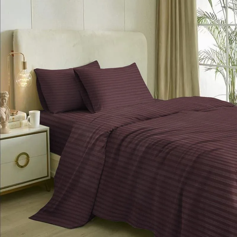 Romer Stripe Bedsheet - Plum