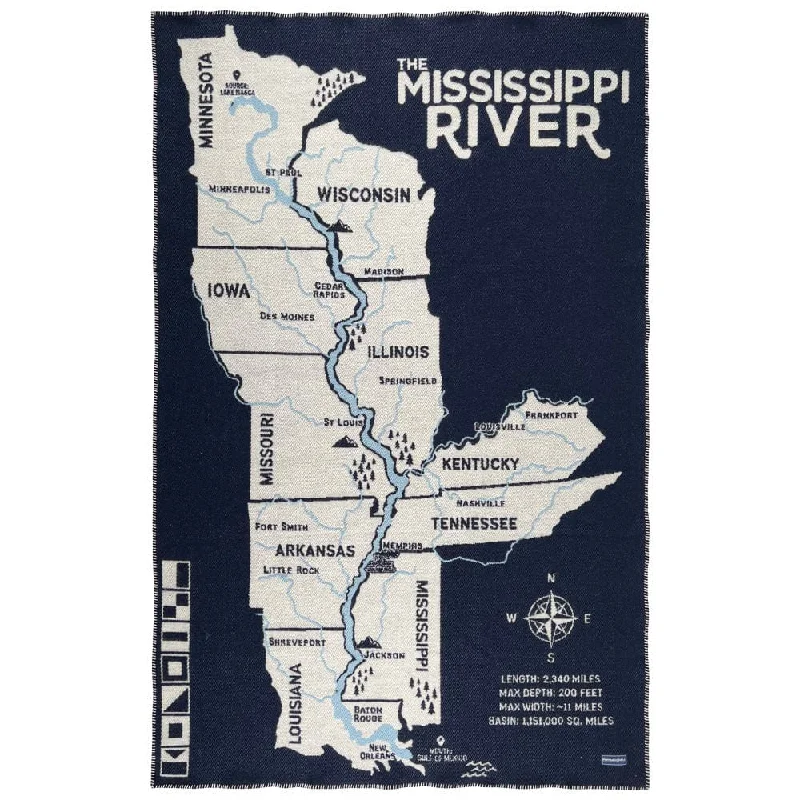 Mississippi River Wool Throw