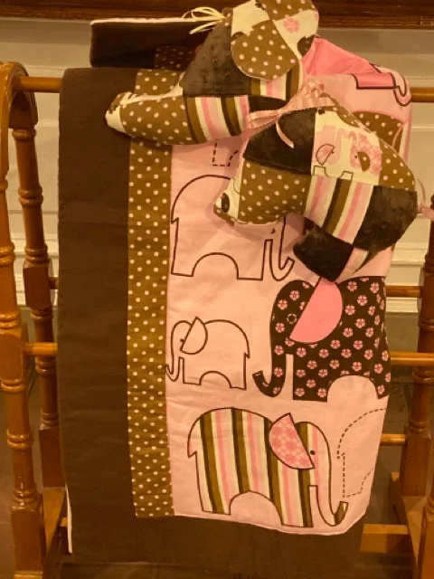 Elephant Quilt and Stuffed Elephant Toy