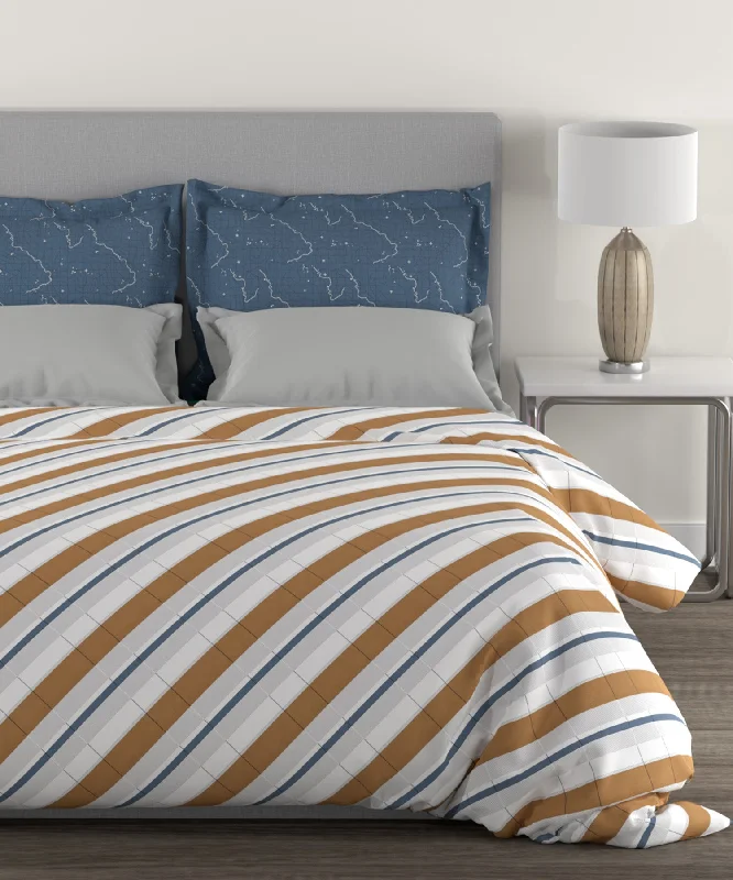 Home Essential Queen Bedsheet,144 Tc, Logan Apricot