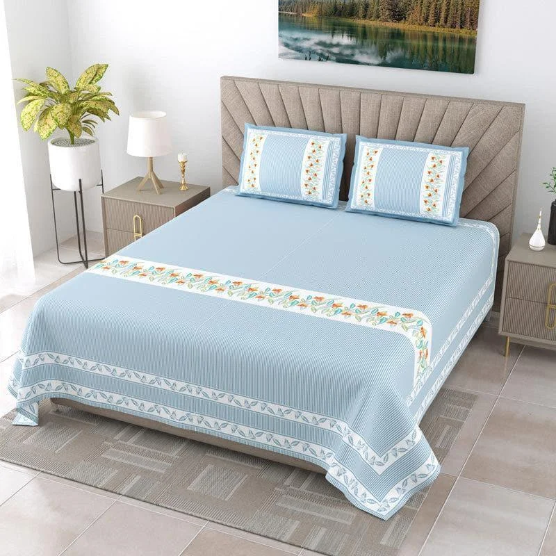 French Fleur Bedsheet - Blue