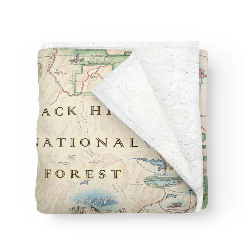 Black Hills National Forest Map Fleece Blanket