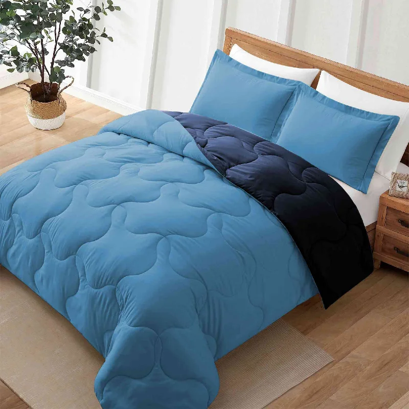 Dual Color Reversible Down Alternative Comforter Set, King or Queen Comforter