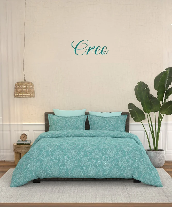 Home Essential Pastel Poetry King Bedsheet 144 Tc, 100% Cotton, Adelia Oreo