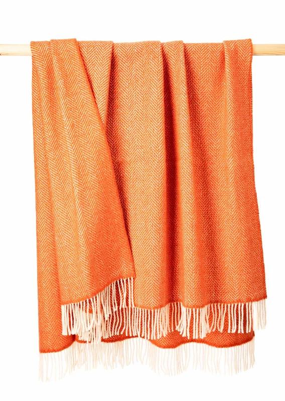 John Hanly Cashmere Throw | Orange Bronze