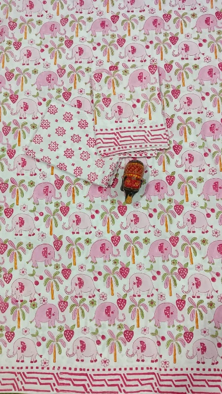 PINK BABY ELEPHANT BEDSHEET