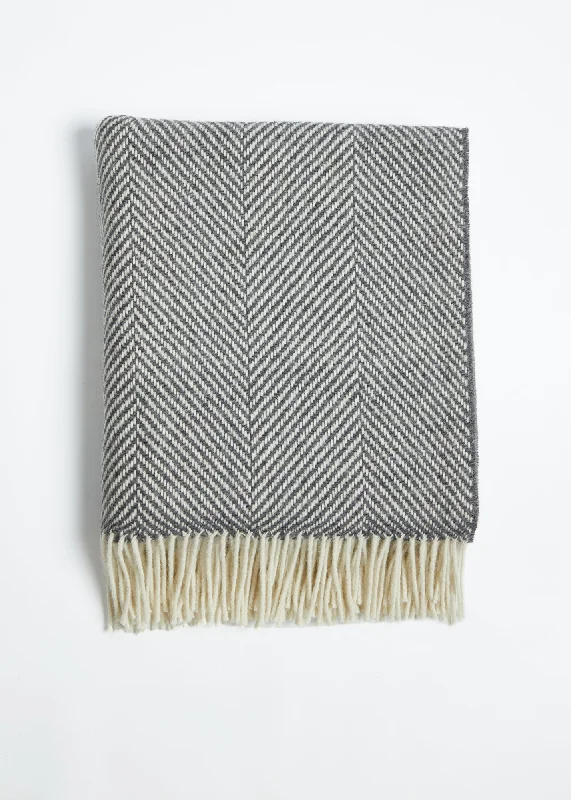 Foxford Merino Throw | Oxford Herringbone