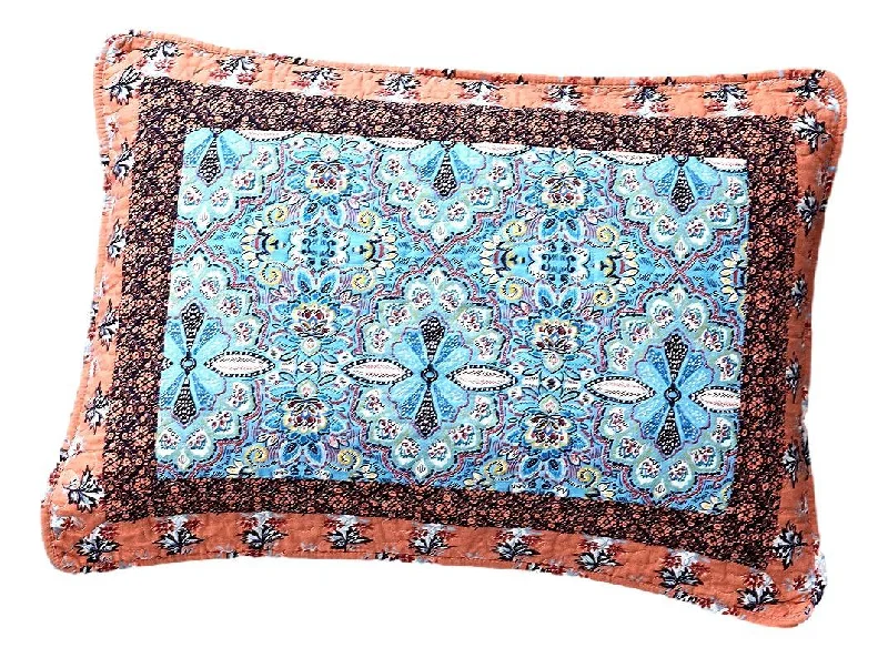 Tache Cotton Patchwork Paisley Floral Bohemian Mosaic Paradise Pillow Sham (JHW-933)