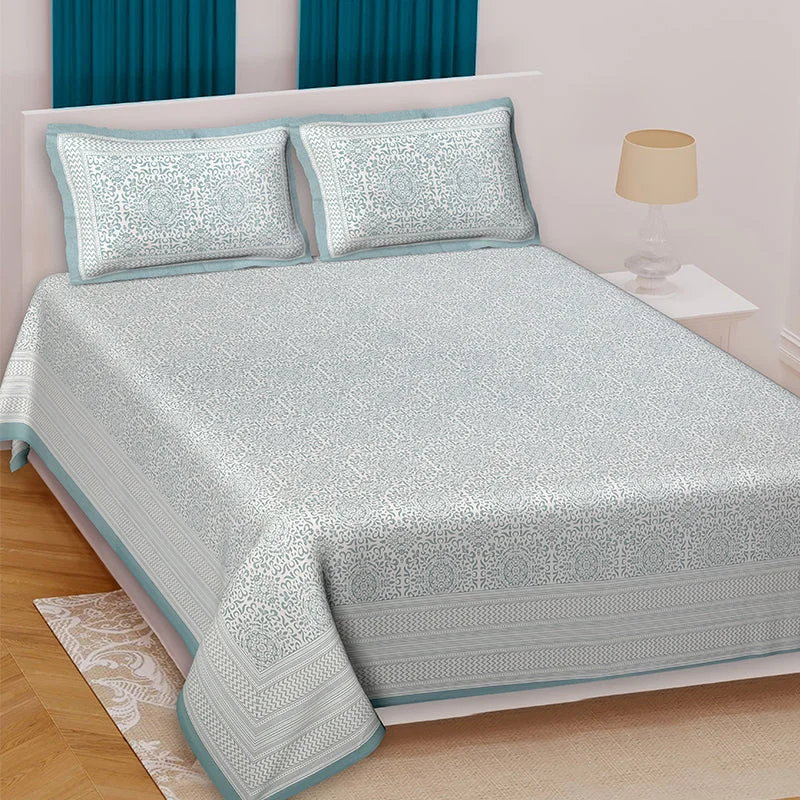 Anvi Ethnic Printed Bedsheet - Blue