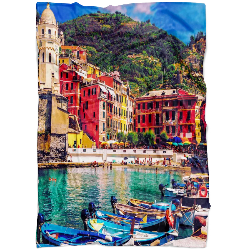 Cinque Terre Fleece Blanket - Portrait