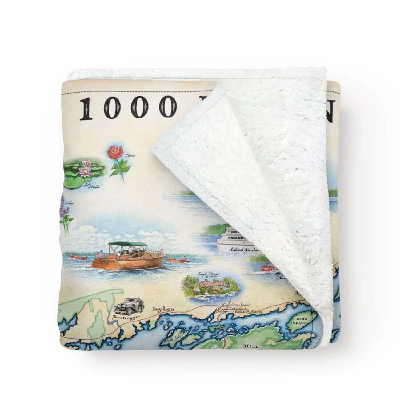 1000 Islands Map Fleece Blanket