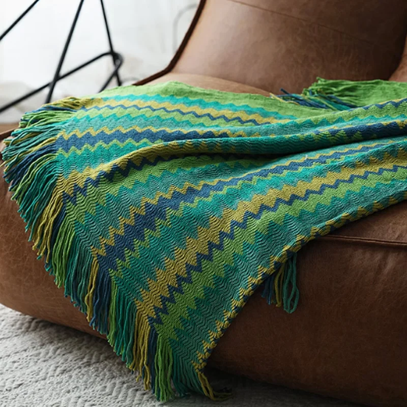 Vibrant Zig-Zag Throw Blanket