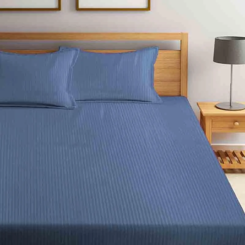 Striped Wonder Bedsheet - Dark Blue