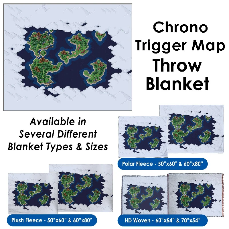 Chrono Trigger World Map - Throw Blanket / Tapestry Wall Hanging