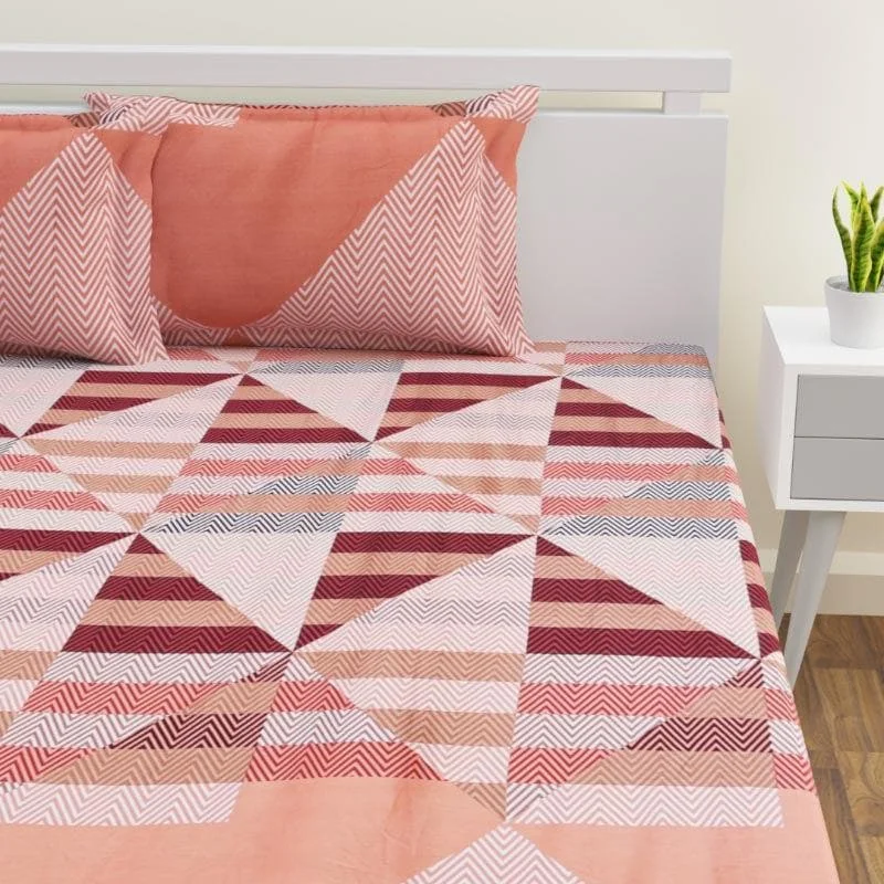 Pampee Printed Bedsheet - Coral