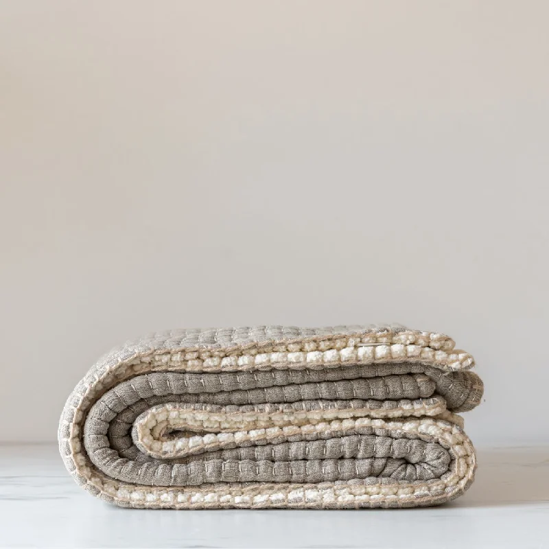 Stone Kantha Sherpa Throw Blanket