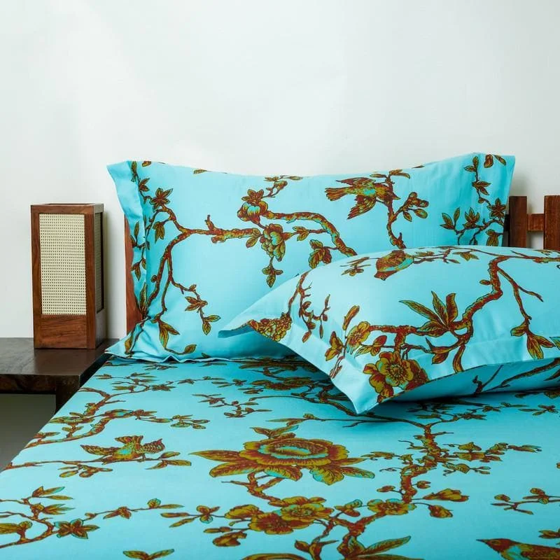 Anaidda Printed Bedsheet - Blue