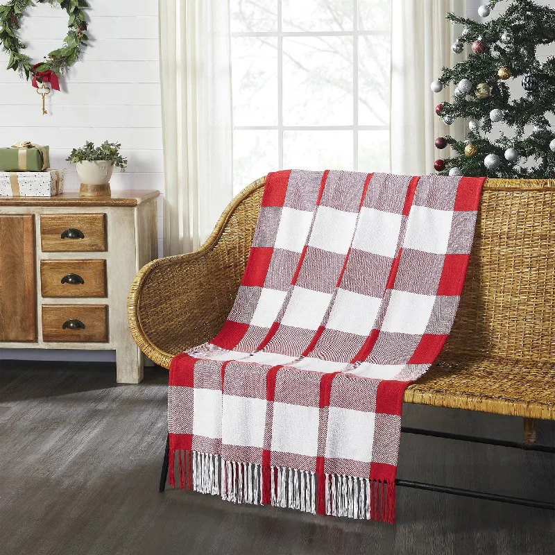 Annie Buffalo Red Check Woven Throw