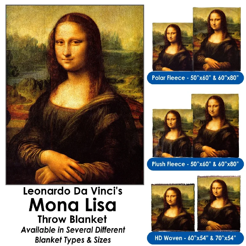 Leonardo Da Vinci's Mona Lisa - Throw Blanket / Tapestry Wall Hanging