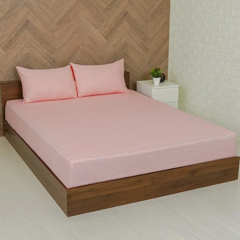 Reposi Striped Bedsheet - Pink