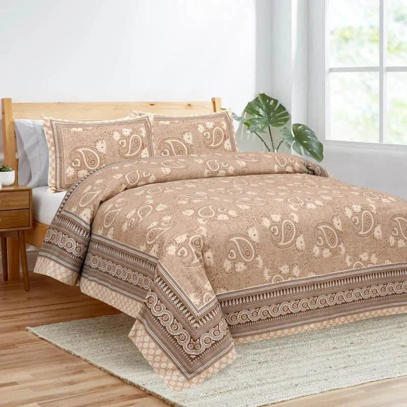 Petals & Paisleys Bedsheet - Brown