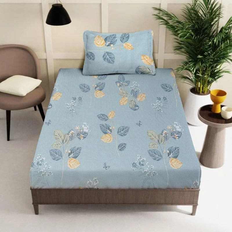 Agira Printed Bedsheet - Blue