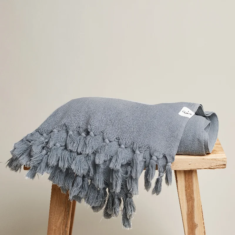 Vintage Wash Cotton Blanket | Pale Grey