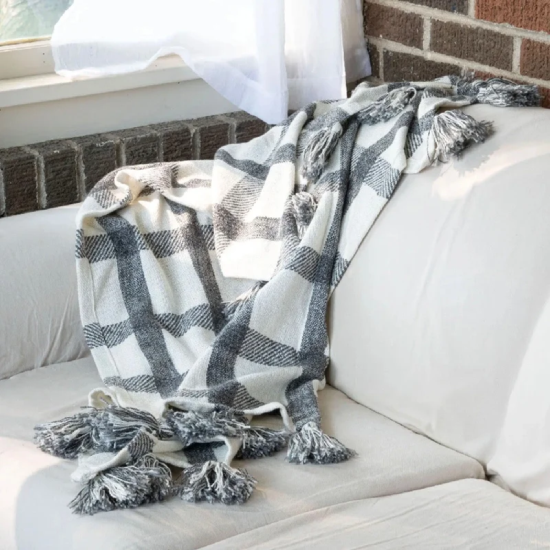 Hand Woven Jakki Throw Black & White