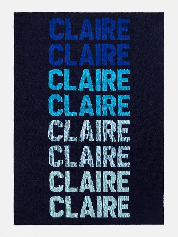 Ombre Name Custom Blanket - Navy/Blue