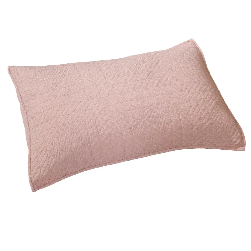 Tache Cotton Stone Washed Soothing Pastel Rustic Blush Pink Diamond Pillow Sham (JHW-863)