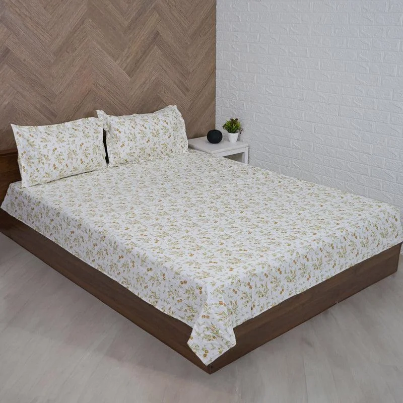 Peila Floral Bedsheet - Green