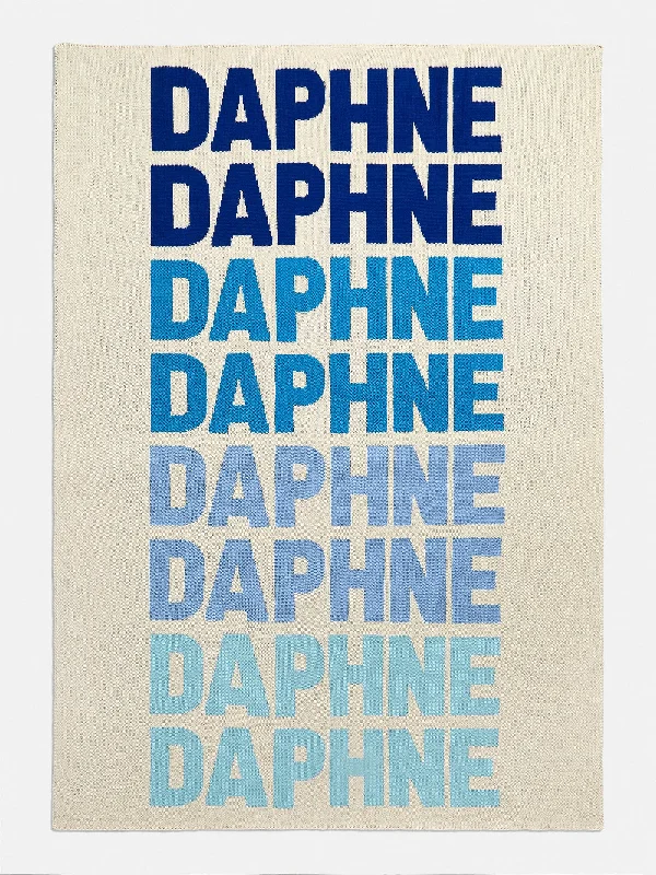 Ombre Name Custom Blanket - White/Light Blue