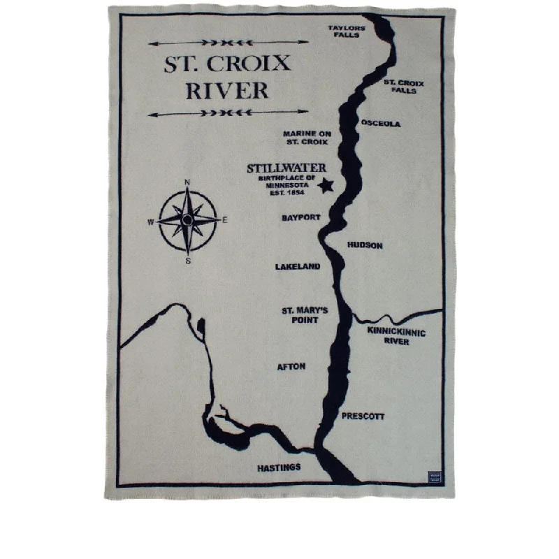 St. Croix Map Wool Throw Blanket