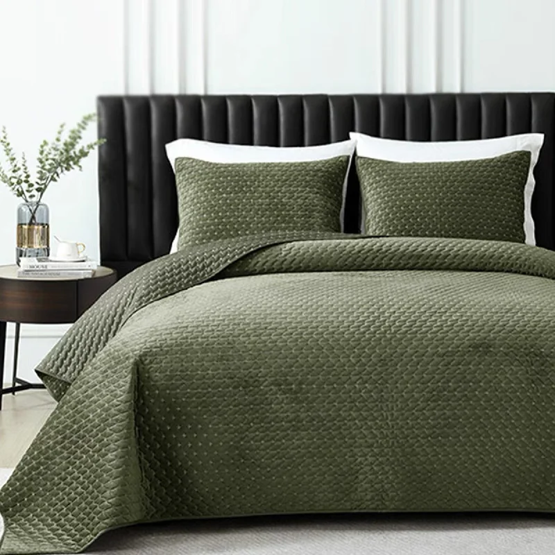 Luxurious Olive Quilt Set