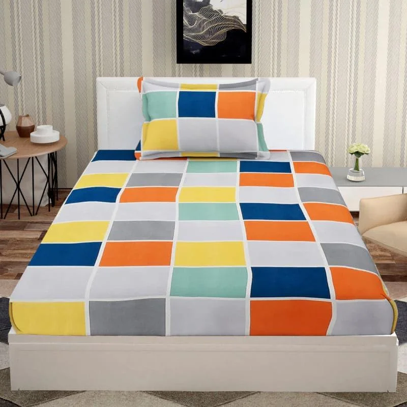 Hue Dazzle Checkered Bedsheet