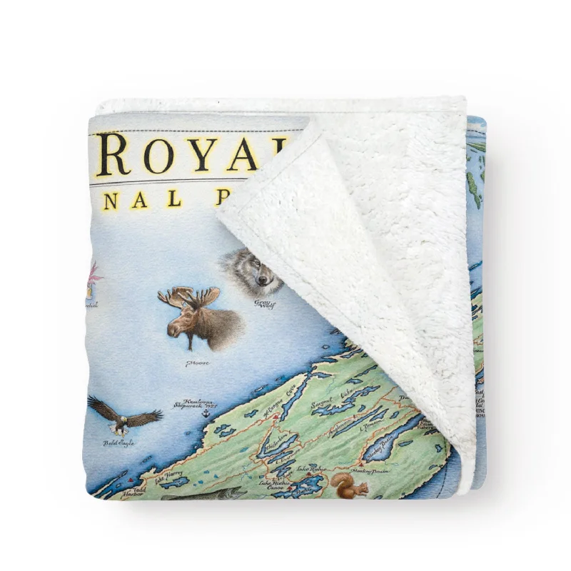 Isle Royale National Park Map Fleece Blanket